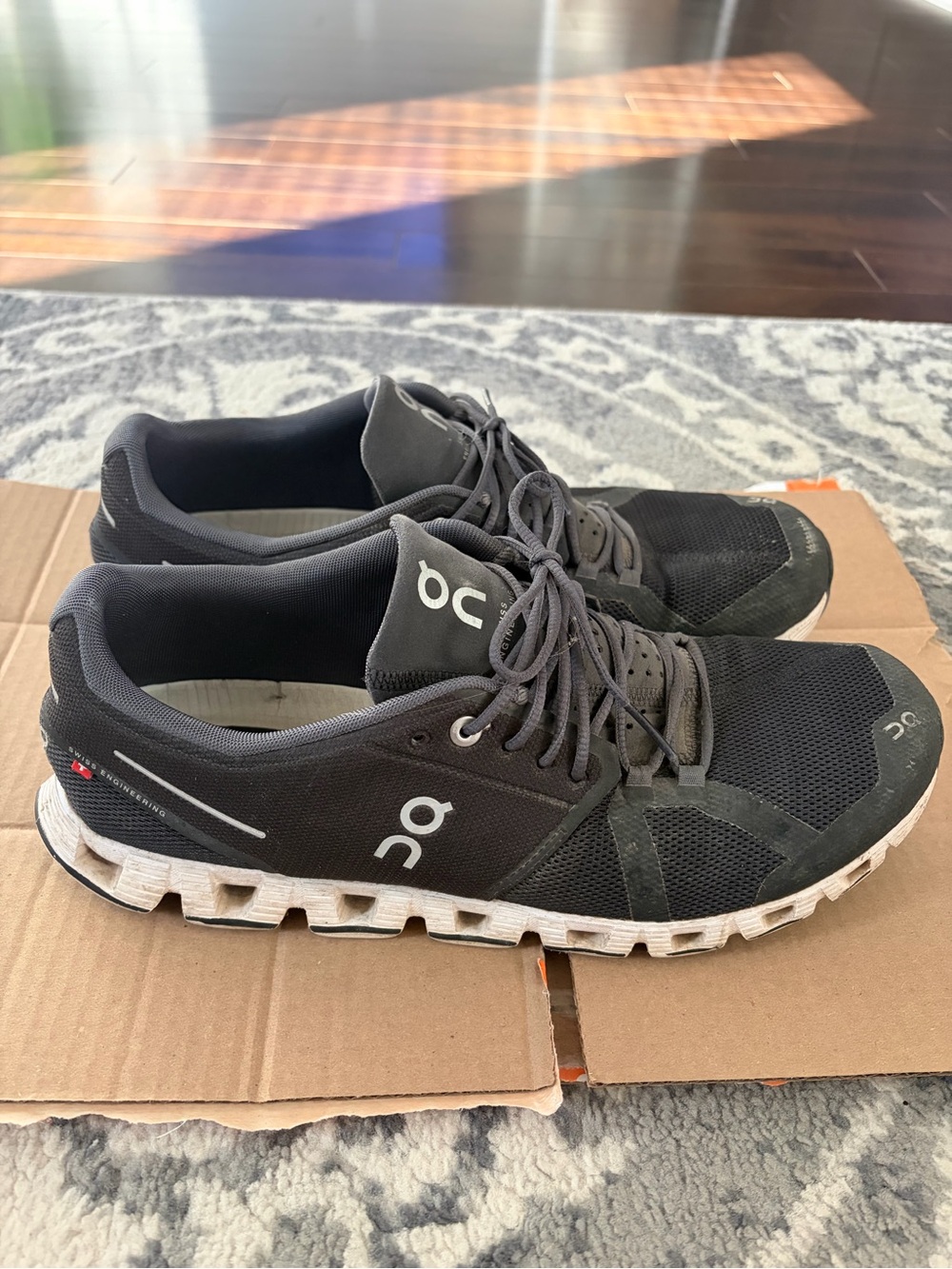 On Running Men's Black Athletic Running Shoes